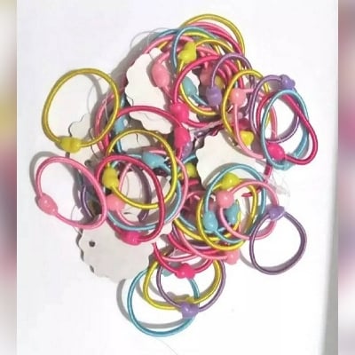 Picture of Honbon Multi Colors Soft Rubber Mini Hairbands Elastic Hair Ties Tiny For Baby Kids Girl= 50 Pieces Rubber Band (Multicolor) - Hair Band - Multicolor