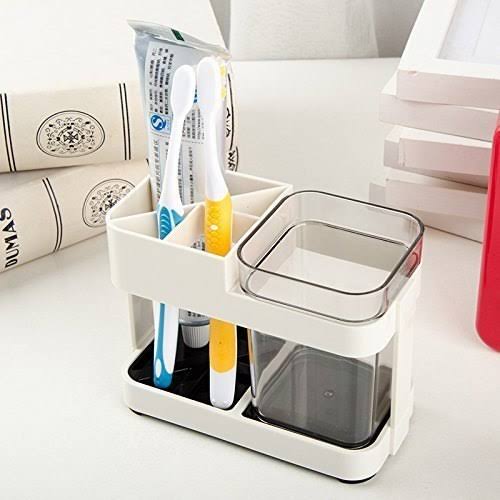 Picture of Toothbrush Holder With Magic Annularity Suction Cup,(R)WIDEWINGS Toothbrush Holder with Magic Annularity Suction Cup Easily Wall Mounted 5 Toothbrush Storage Set. - White