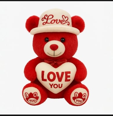 Picture of Cute Bear Soft Toy for Kids – Premium Plush Bear Doll – Perfect Gift for Boys & Girls - Multicolor
