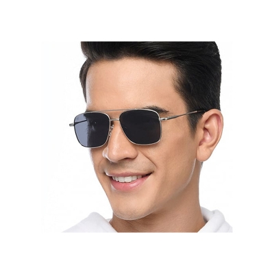 Picture of Smart Sunglass For Men High Quality Matel Body Silver Frame & Black Glass
