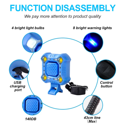 Picture of Bicycle Dipper Light with High Loud Horn With 4 Led - Cycle Accessories - Waterproof Bicycle Dipper Horn & Light