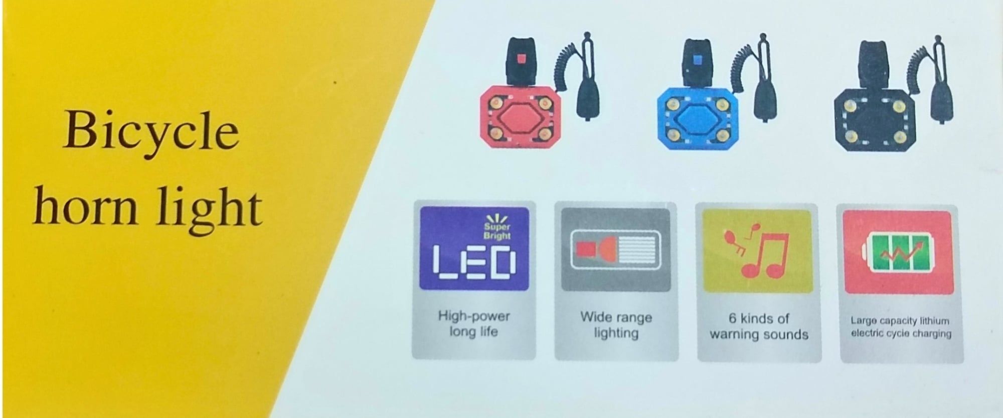 Picture of Bicycle Dipper Light with High Loud Horn With 4 Led - Cycle Accessories - Waterproof Bicycle Dipper Horn & Light