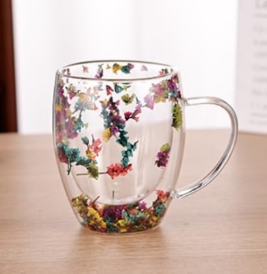 Picture of Double Wall Flowers Mugs
