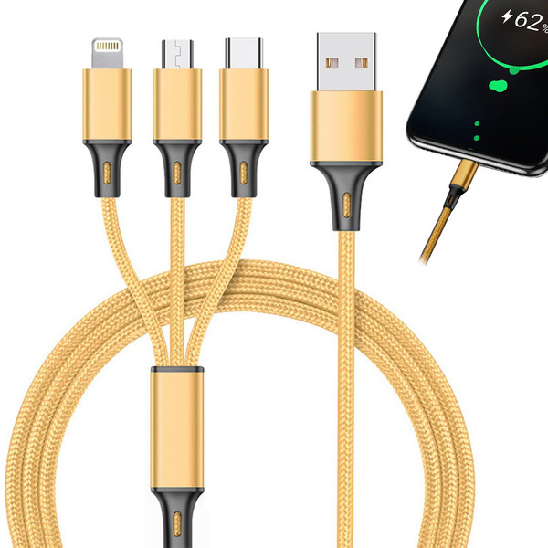 Picture of Fast USB Charging Cable Universal 3 in 1 Multi Function Cell Phone Cord Charger