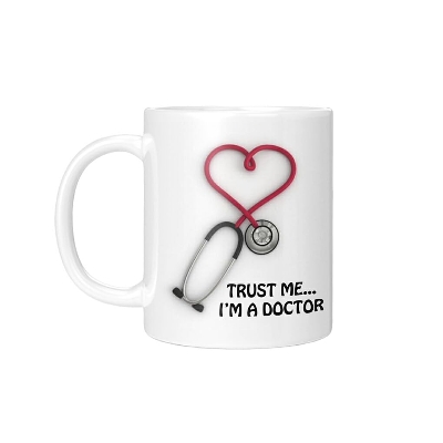 Picture of Doctor Ceramic Water Mug Coffee Milk Pottery Cup with Handle Breakfast Drinking Heat-Resistant Drinkware Home