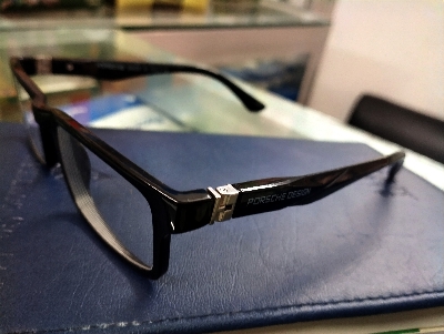 Picture of New Porsche Design Premium Quality Eyewear Eyeglass Rectangle frame Brown, Blue and Black (One Size,Black)