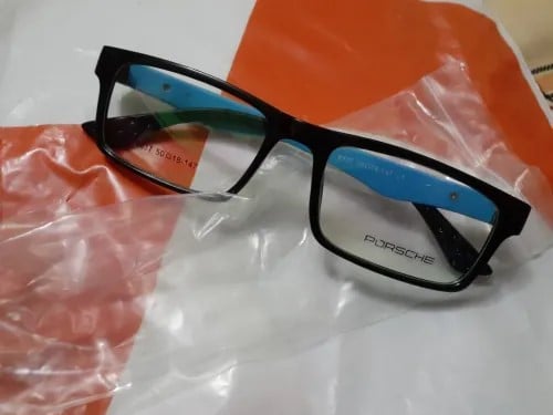Picture of New Porsche Design Premium Quality Eyewear Eyeglass Rectangle frame Brown, Blue and Black (One Size,Blue)