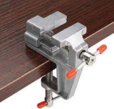Picture of Aluminum Alloy mini table vise Working table wood working drilling vise vice (Silver with clamp)
