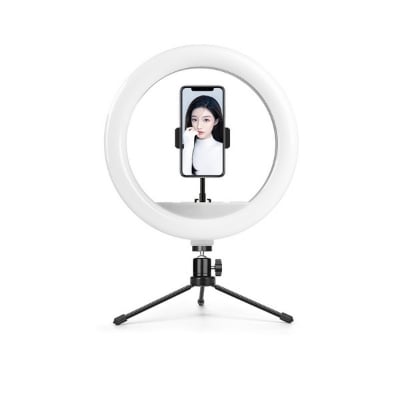 Picture of 12 Inch Ring Light With Stand, Selfie Led Ring Light With Tripod & Cell Phone Holder & Selfie Ring Light For Live, Stream/Makeup/Photography/Video, Mobile phone desktop live lighting multifunctional indoor photography selfie beauty ring portable lighting (O Ring Light Set)