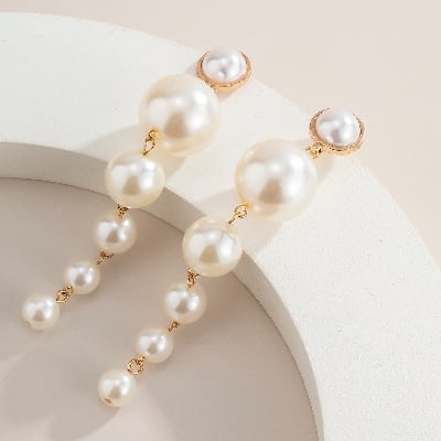 Picture of Regular Pearl Ear Ring For Women Silver