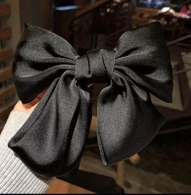 Picture of Multicolour _Fabrics _Bow _Hair Clip Black