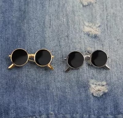 Picture of Black Sunglass hijab for women Gold