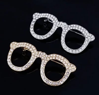 Picture of Crystal Sunglass brooch for women Gold
