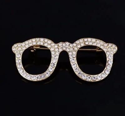 Picture of Crystal Sunglass brooch for women Gold