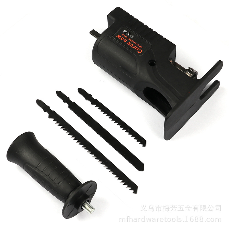 Picture of Handheld Portable Electric Saber Saw Bracket for Drill Machine Reciprocating Saw Modified Electric Saw Electric Drill to Jigsaw Converter Woodworking Cutting (Blue)