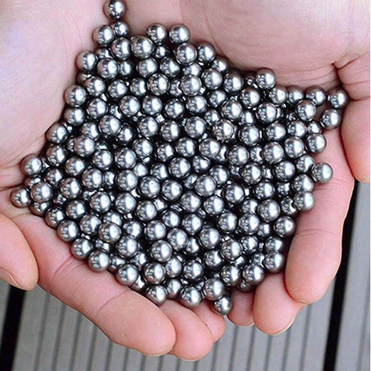 Picture of 8mm slingshott steel balls for target practice catapult releaser 100pcs (Silver)