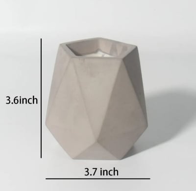 Picture of 01 pcs colourful gypsum Diomand shape flower vase for home decore White