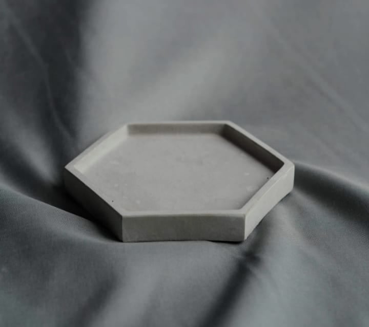 Picture of 01 pcs colourful gypsum Hexagon tray for home decore White