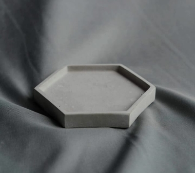 Picture of 01 pcs colourful gypsum Hexagon tray for home decore White