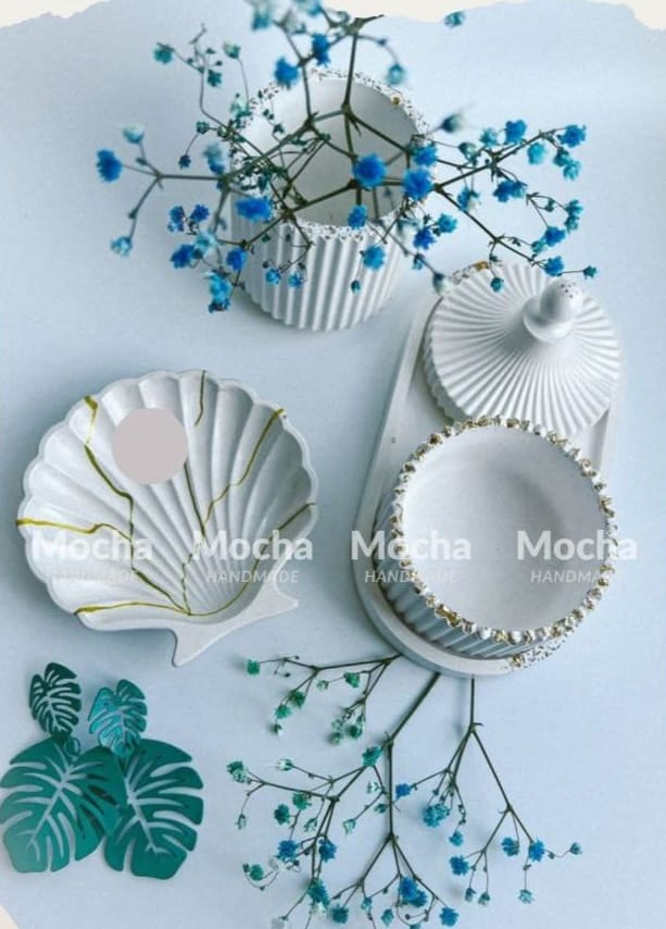 Picture of Colorful 3-Piece Combos for tray/Tube/Vase _ Combo_003 White