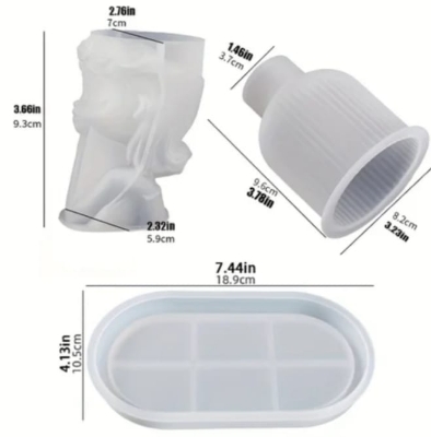 Picture of Colorful 3-Piece Combos for tray/Tube/Vase _ Combo_006 White