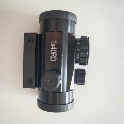 Picture of Red Dot telescope Original Bushnell view finder metal body high quality single pass 1×40 for outdoor sports target practice adjustable viewing mirror view finder mirror red and green dots (Black Metal)