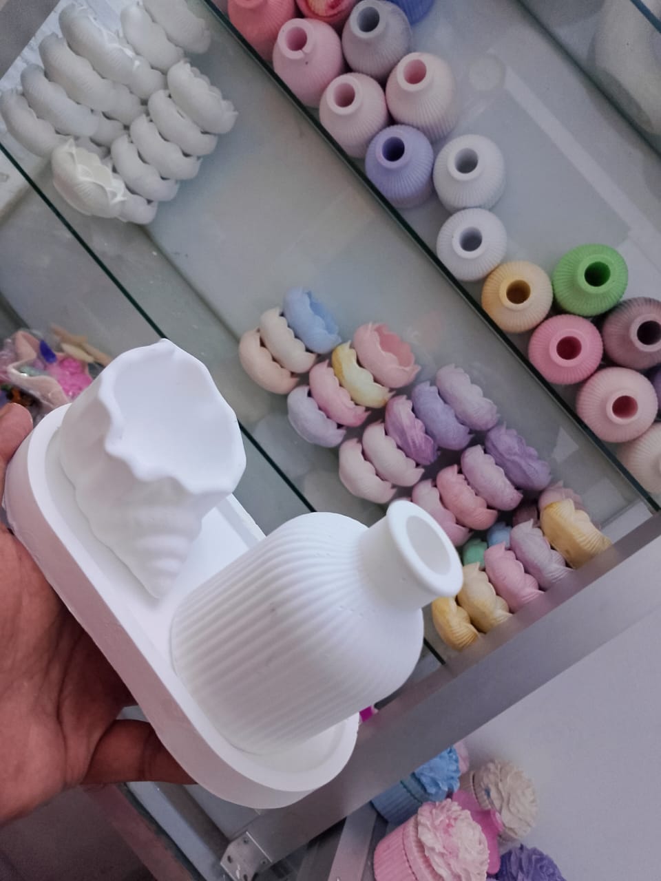 Picture of Colorful 3-Piece Combos for tray/Tube/Vase _ Combo_008 White