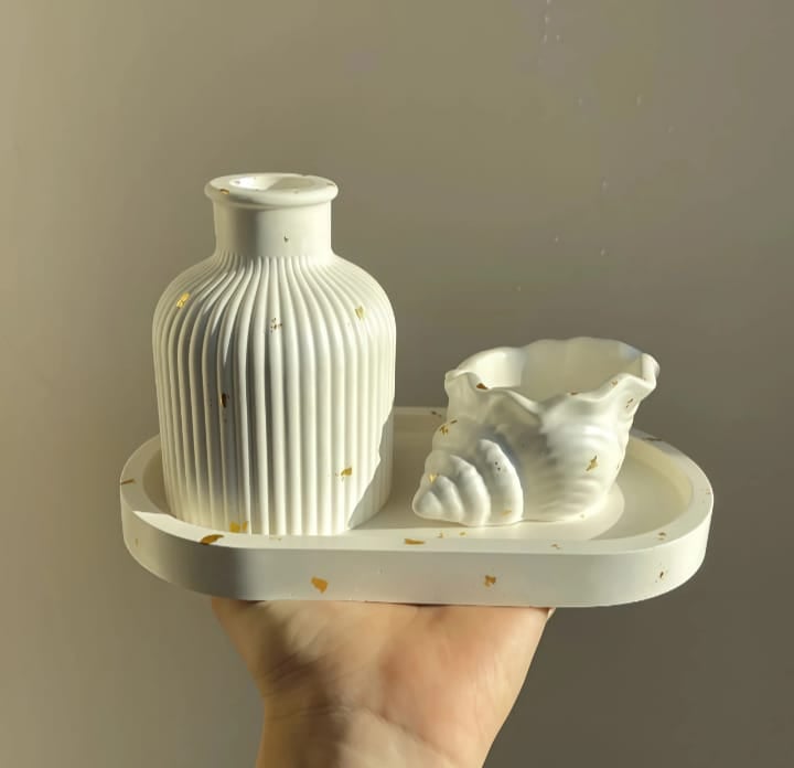 Picture of Colorful 3-Piece Combos for tray/Tube/Vase _ Combo_008 White