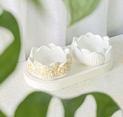 Picture of Colorful 3-Piece Combos for tray/Tube/Vase _ Combo_009 White