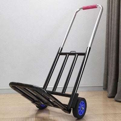 Picture of Trolley for Moving Goods Shopping, Luggage Moving, Middle-Aged and Elderly Shopping Luggage Cart Foldable and Portable (Black)