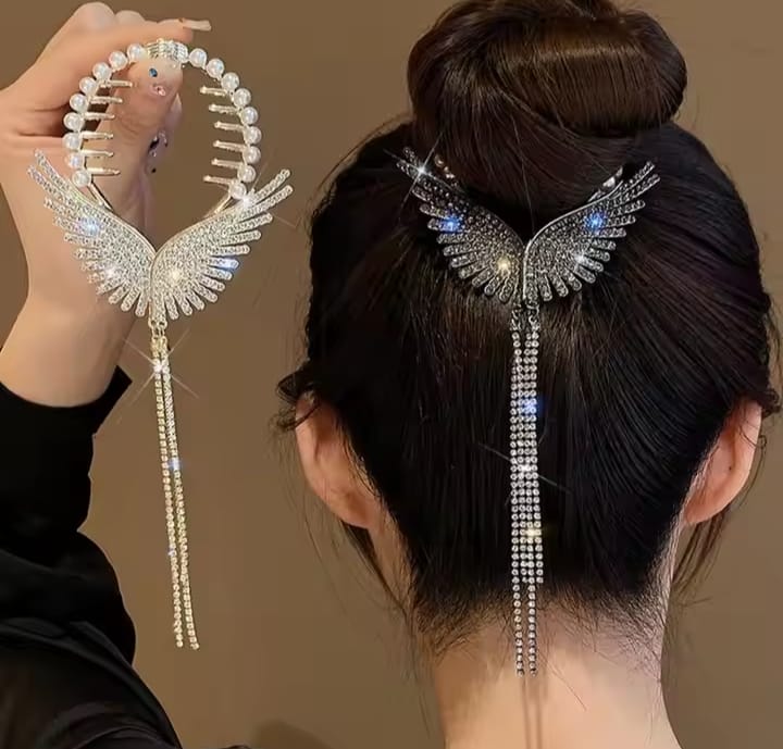 Picture of Colourful Rinestone hair clips for women & girls _ 001 Black