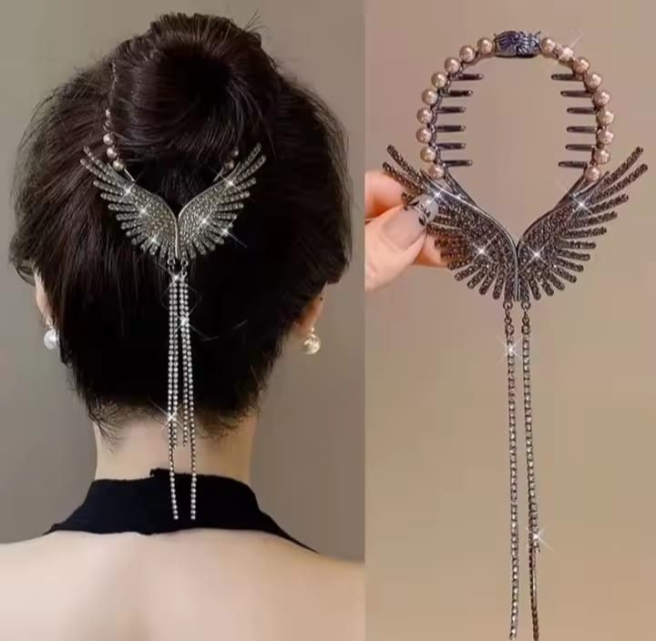 Picture of Colourful Rinestone hair clips for women & girls _ 001 Black