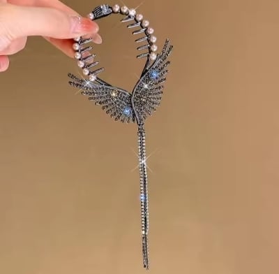 Picture of Colourful Rinestone hair clips for women & girls _ 001 Black