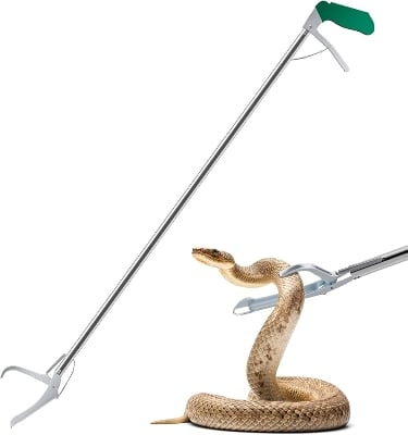 Picture of Snake Catcher stainless steel snake catching pole high grade durable snake safety pole (Silver,Int: 90cm)