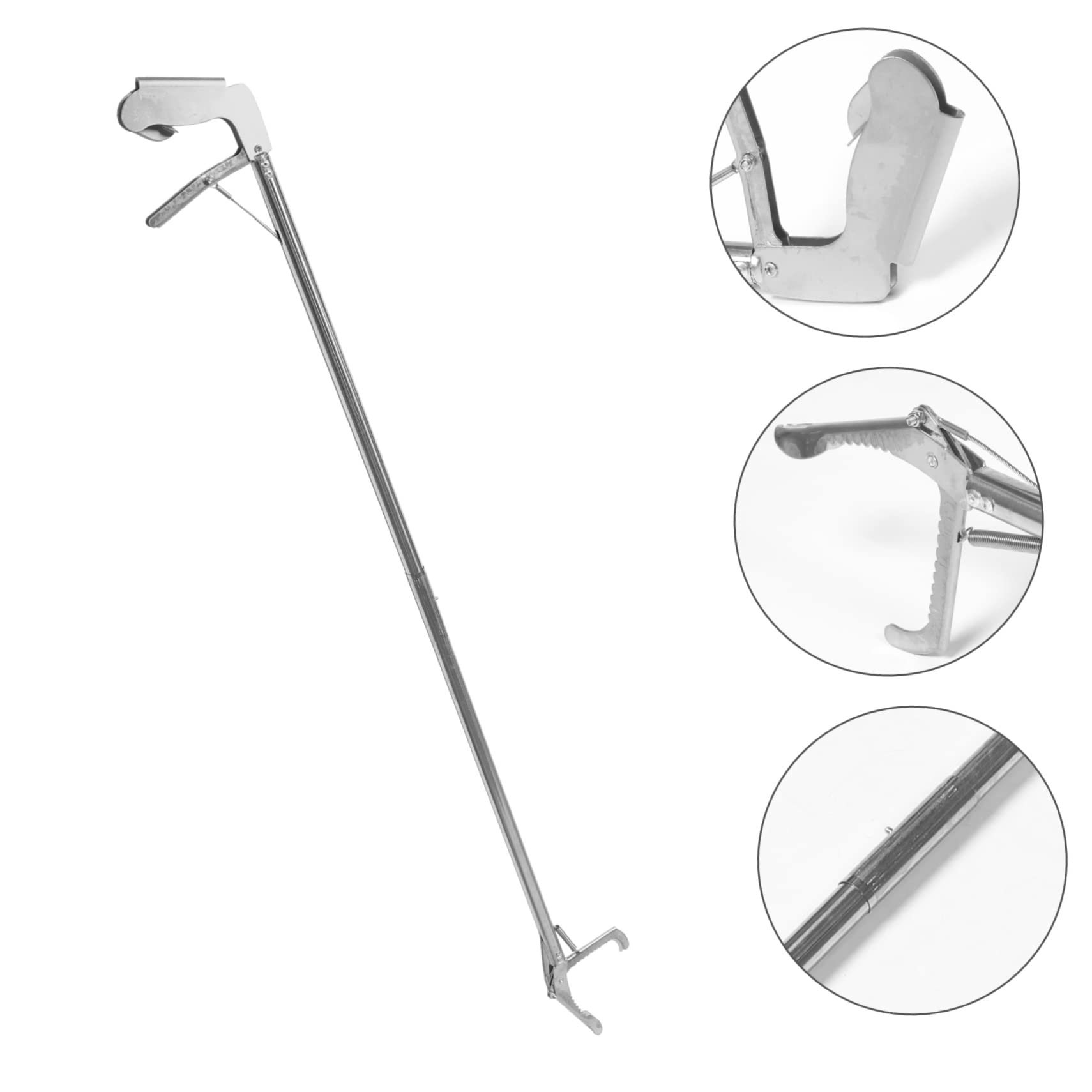 Picture of Snake Catcher stainless steel snake catching pole high grade durable snake safety pole (Silver,Int: 90cm)