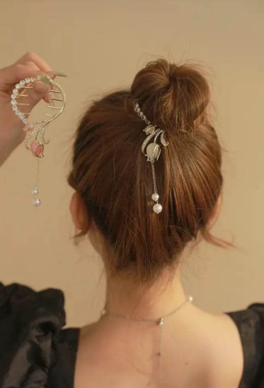 Picture of Colourful Rinestone hair clips for women & girls _ 003 Gold