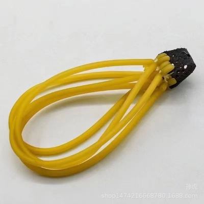 Picture of Eight-strand traditional round rubber band slingshots powerful shootting high stretch high elastic (Yellow)