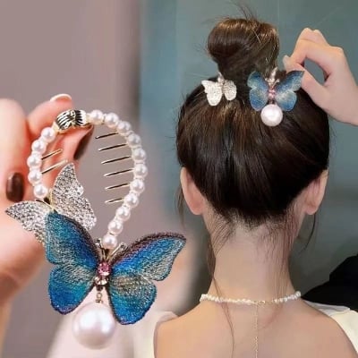 Picture of Colourful Rinestone hair clips for women & girls _ 009 Gold