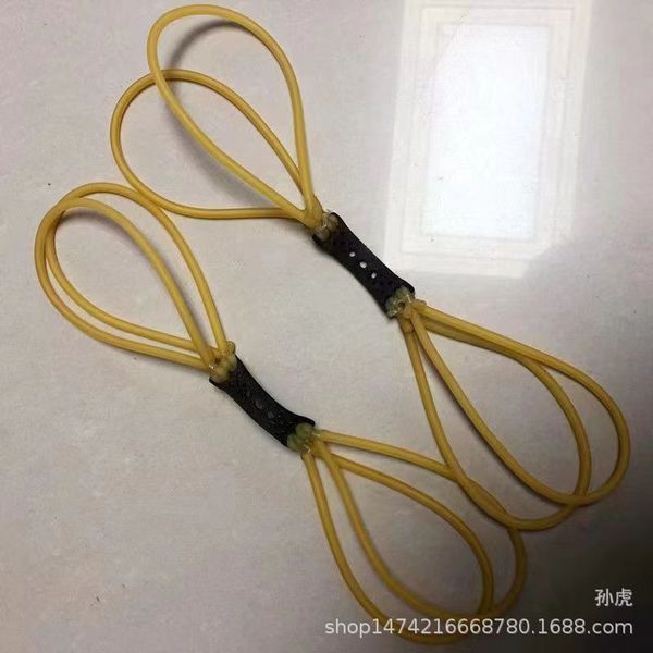 Picture of Eight-strand traditional round rubber band slingshots powerful shootting high stretch high elastic (Yellow)