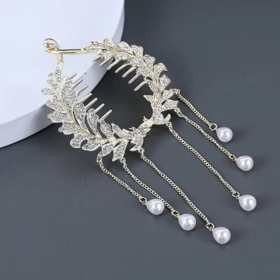 Picture of Colourful Rinestone hair clips for women & girls _ 009 Gold