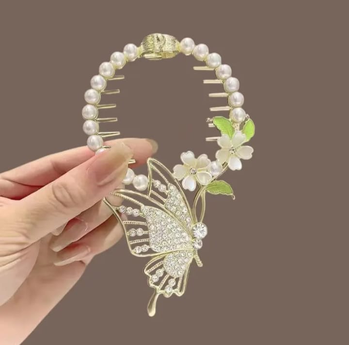 Picture of Colourful Rinestone hair clips for women & girls _ 009 Gold