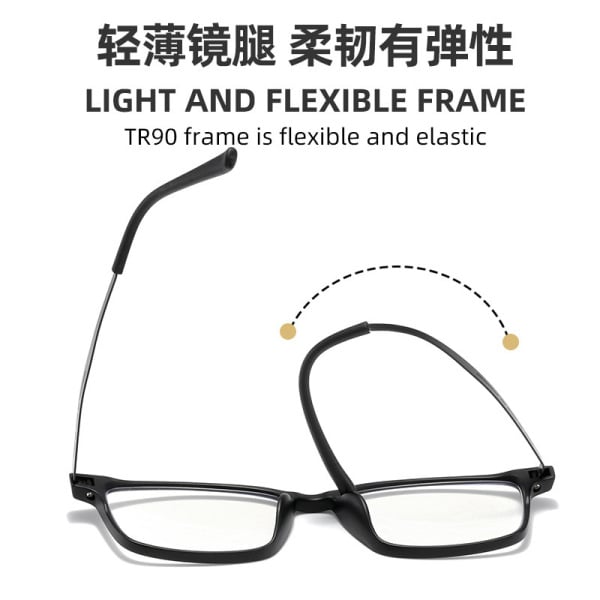 Picture of Titanium alloy high-end frames presbyopic glasses men's HD anti-blue ray radiation presbyopic glasses ultra-light comfortable middle-aged and elderly presbyopic glasses (One Size,Blue)
