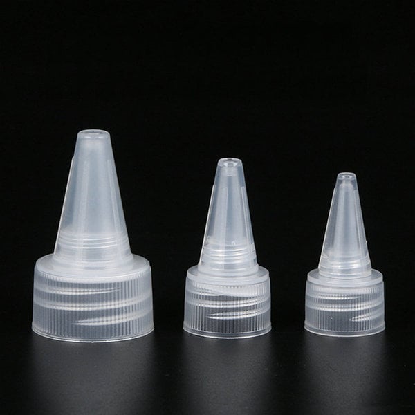 Picture of Bottle Cap PP plastic white Oil, Ink, Perfume, ESD Safe Dispenser Bottle Needle Tip for PCB Flux, Alcohol, and Liquid Control dispensing cap 20 pcs (Black)