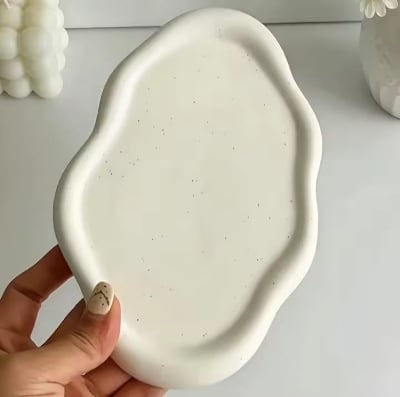Picture of 01 pcs gypsum new tray for home decore White