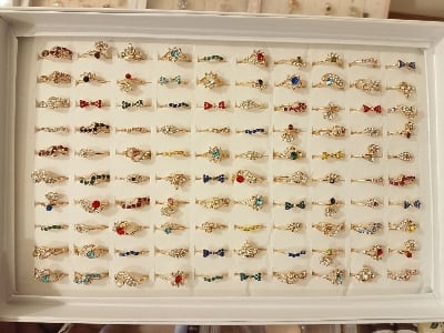 Picture of Any design of 02 pcs finger ring for women and girls Multicolor