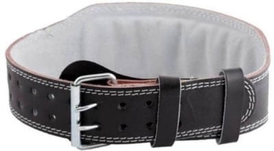 Picture of Leather Gym Belt 6 Inch wide high quality belly massage weight loss belt highly durable weight lifting gym belt (Black,XL)