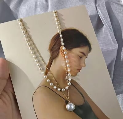 Picture of Double-layer Pearl Pendent for women & girls White