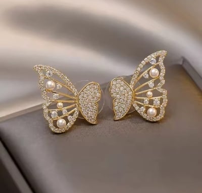 Picture of Large Butterfly Ear ring for Women Gold