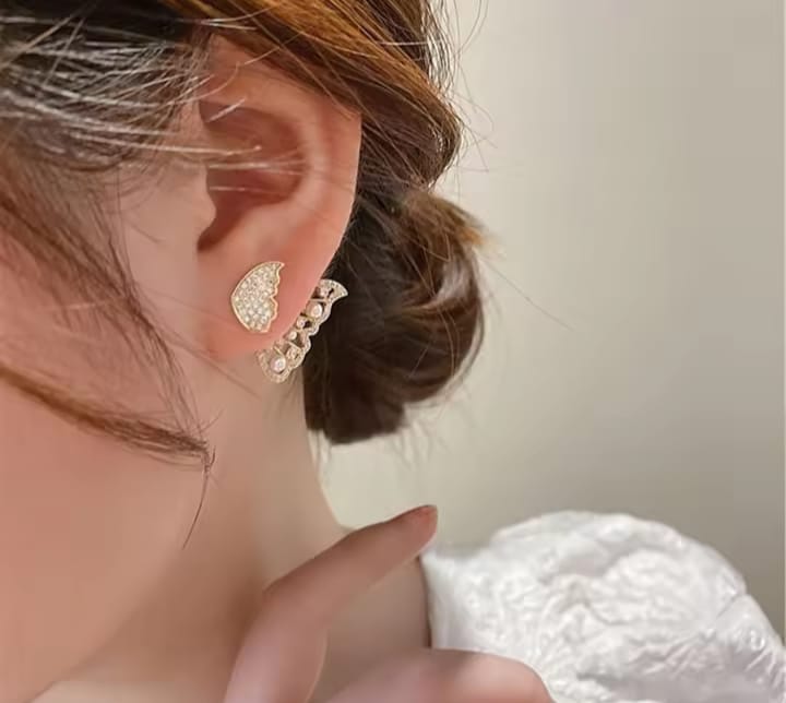 Picture of Large Butterfly Ear ring for Women Gold