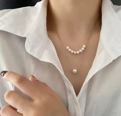 Picture of Double-layer Pearl Chain for women & girls White